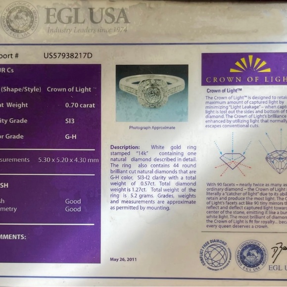 Crown Of Light Diamond 14k White Gold Engagement Ring and Wedding Band Set - Picture 5 of 5